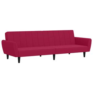 vidaXL Sof&aacute; cama de 2 plazas terciopelo color vino tinto