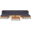 vidaXL Juego muebles de jard&iacute;n y cojines 7 pzas madera maciza acacia