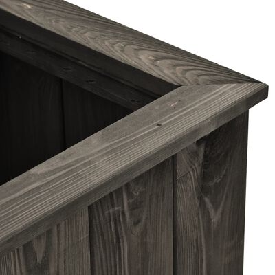 vidaXL Arriate de madera maciza de pino gris oscuro 74x32x30 cm