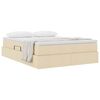 vidaXL Cama con almacenamiento y colch&oacute;n Crema 140 x 200 cm Poli&eacute;ster