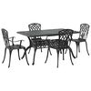 vidaXL Conjunto de Comedor de Jard&iacute;n 5 pcs Negro Aluminio