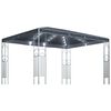 vidaXL Cenador con tira de luces LED 400x300 cm gris antracita