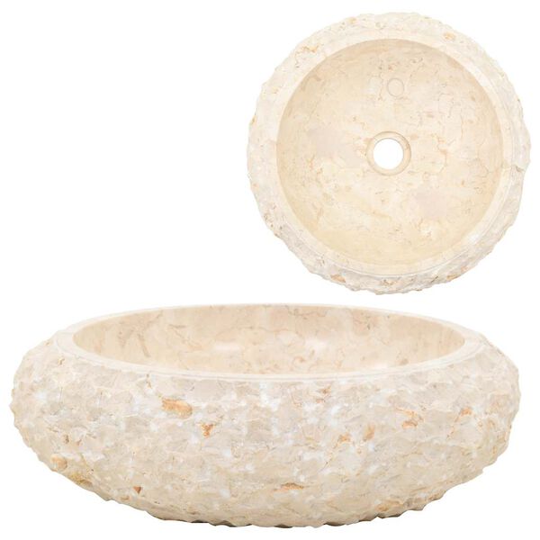 vidaXL Lavabo 40x12 cm m&aacute;rmol color crema