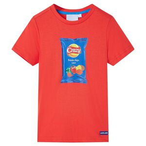 Camiseta de manga corta infantil rojo 140