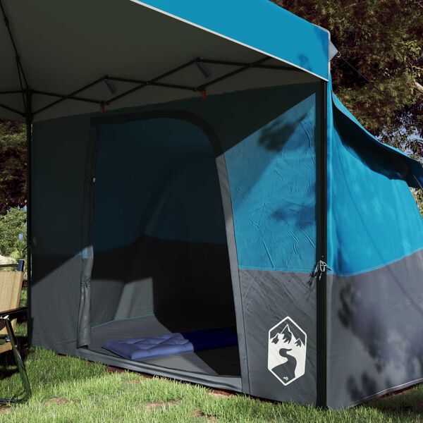 vidaXL Juego de Tienda de Camping con techo 2 pcs Azul Tafet&aacute;n y Tela