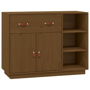 vidaXL Aparador de madera maciza de pino marr&oacute;n miel 98,5x40x75 cm