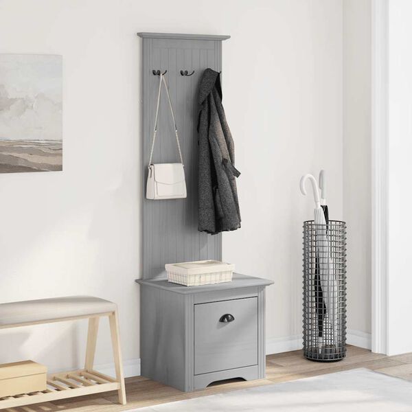 vidaXL Mueble de entrada con ganchos BODO gris 50x40x157 cm