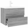 vidaXL Mueble de ba&ntilde;o con lavabo madera contrachapada gris Sonoma