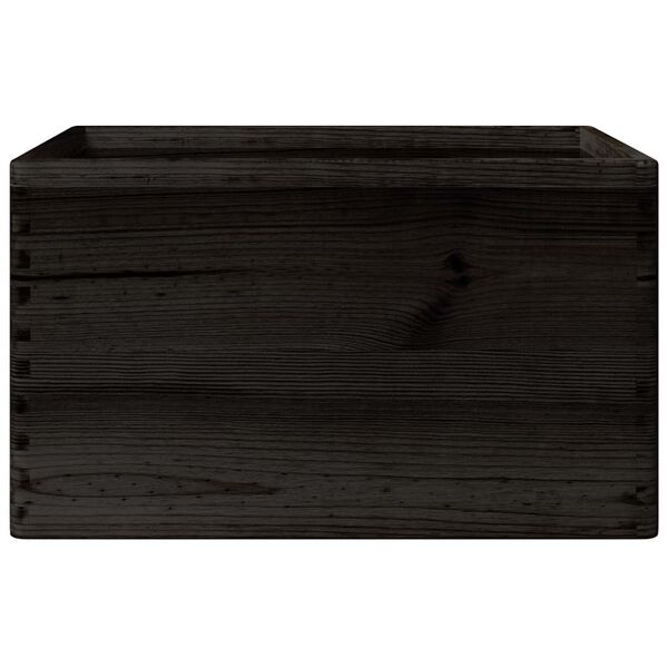 vidaXL Caja de madera con asas madera maciza pino negra 40x30x23 cm