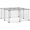 vidaXL Jaula para mascotas de 12 paneles puerta acero negro 70x70x35cm