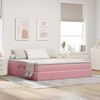 vidaXL Cama con almacenamiento y colch&oacute;n Rosa 180 x 200 cm Terciopelo