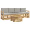 vidaXL Conjunto de sof&aacute;s de exterior 5 pcs Blanco y Gris Claro