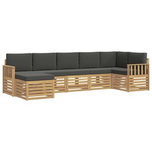 vidaXL Conjunto de sof&aacute;s de exterior 7 uds. Blanco y Antracita