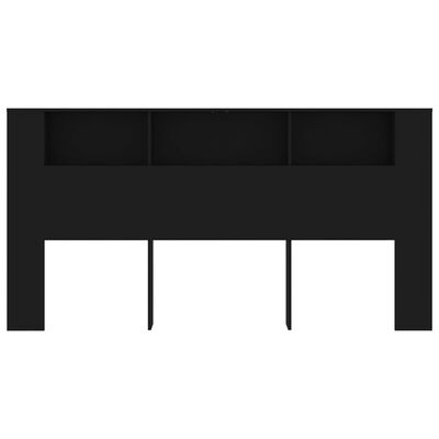 vidaXL Mueble cabecero negro 200x18,5x104,5 cm