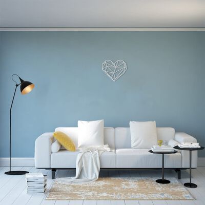 Homemania Adorno de pared Heart acero plateado 47x40 cm
