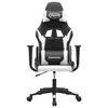 vidaXL Silla gaming de masaje cuero sintético negro y blanco