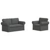 vidaXL Juego de Sof&aacute; 2 uds. Gris oscuro tela