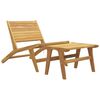 vidaXL Silla de jard&iacute;n con reposapi&eacute;s de madera maciza de teca