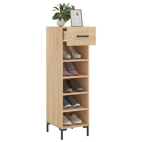 vidaXL Zapatero madera de ingenier&iacute;a roble Sonoma 30x35x105 cm