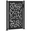 vidaXL Puerta de jard&iacute;n negra 100x150 cm acero dise&ntilde;o llama