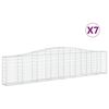vidaXL Cestas de gaviones 7 uds forma de arco hierro 400x30x80/100 cm