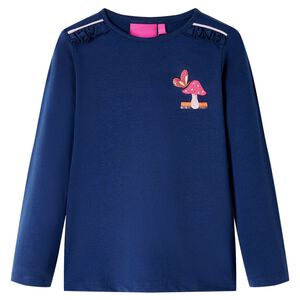 Camiseta infantil de manga larga azul marino 104