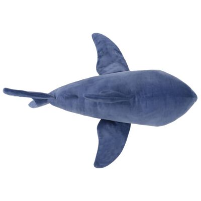 vidaXL Tiburón blanco de peluche azul y blanco