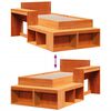 vidaXL Estructura de cama sin colch&oacute;n madera maciza marr&oacute;n 75x190 cm