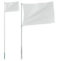 vidaXL Mástil de bandera telescópico aluminio plateado 5,55 m