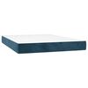 vidaXL Cama box spring colch&oacute;n y LED terciopelo azul oscuro 140x200 cm