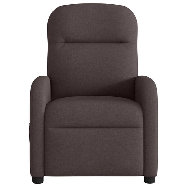 vidaXL Sill&oacute;n de masaje reclinable de tela marr&oacute;n oscuro