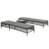 vidaXL Tumbonas 2 unidades con mesa rat&aacute;n sint&eacute;tico marr&oacute;n
