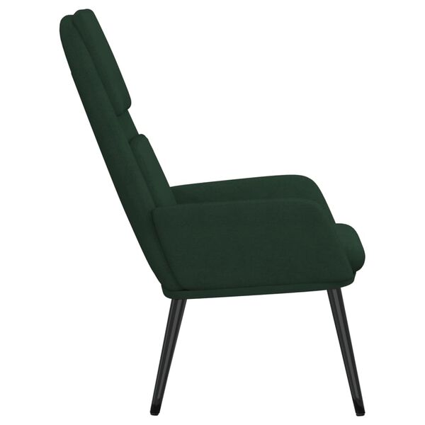 vidaXL Sill&oacute;n de relax de tela verde oscuro