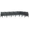 vidaXL Conjunto de sof&aacute;s de jard&iacute;n 7 uds. Negro Acero