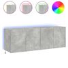 vidaXL Muebles TV de pared luces LED 2 uds gris hormig&oacute;n 60x35x41 cm