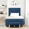 vidaXL Cama tipo Box Spring con colch&oacute;n Azul 120 x 190 cm tela