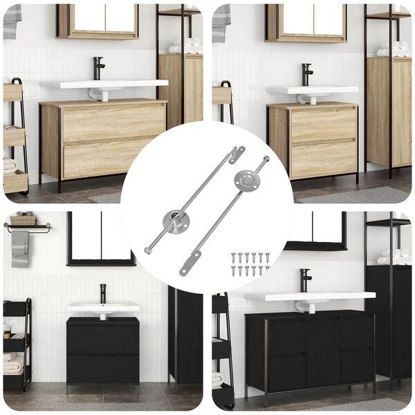 vidaXL Bisagra de tirador 2 pcs Plateado 190 mm Hierro