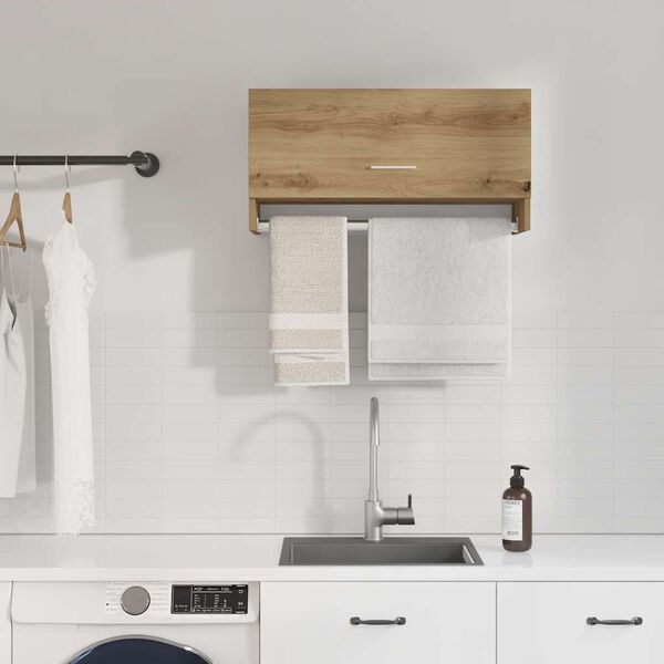 vidaXL Armario de madera de ingenier&iacute;a roble artesanal 70x32,5x35 cm