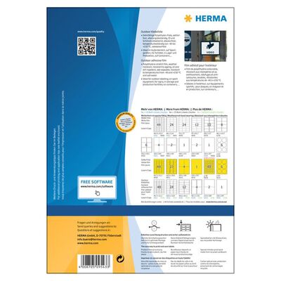 HERMA Etiquetas fílmicas impermeables 40 hojas A4 blanco 210x297 mm