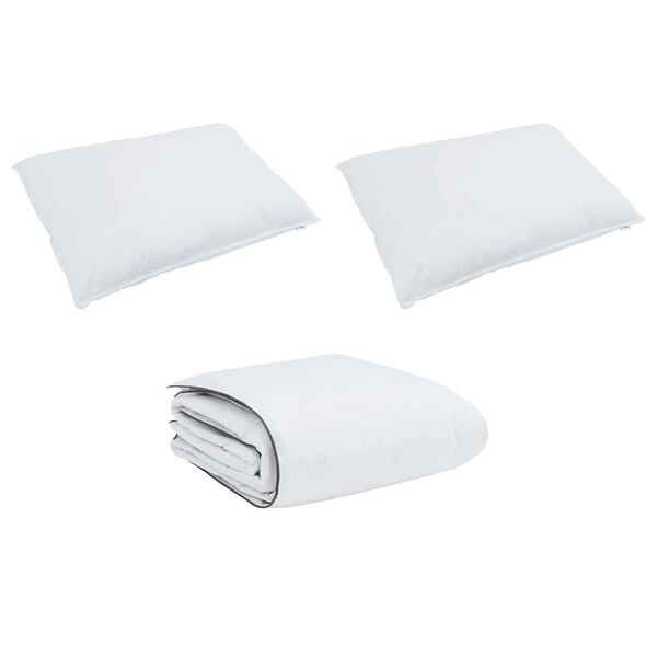 vidaXL Edredón de Invierno con almohada 3 pcs Pluma de pato