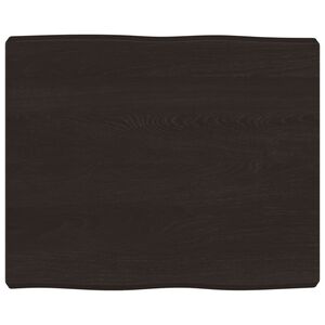 vidaXL Tablero mesa madera tratada borde vivo marr&oacute;n 60x50x(2-6) cm