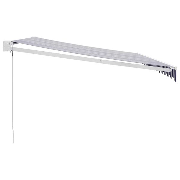 vidaXL Toldo retr&aacute;ctil aluminio y tela azul y blanco 4,5x3 m