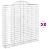 vidaXL Cestas de gaviones 8 uds forma de arco hierro 200x30x200/220 cm
