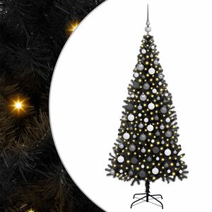 vidaXL &Aacute;rbol de Navidad con 300 LED con soporte Negro 180 cm PVC