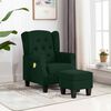 vidaXL Sill&oacute;n de masaje con reposapi&eacute;s tela verde oscuro