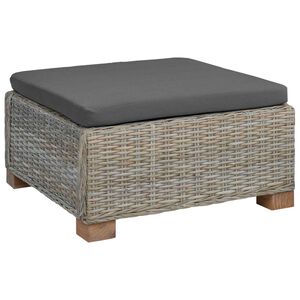vidaXL Reposapi&eacute;s con coj&iacute;n GENDT Rat&aacute;n natural Gris Kubu