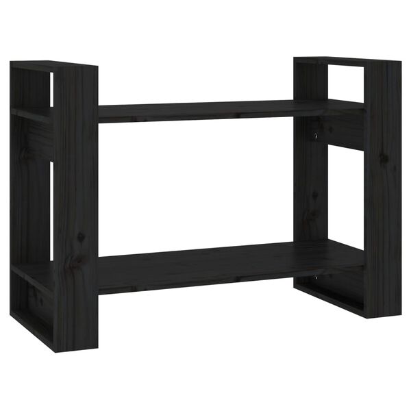 vidaXL Estanter&iacute;a/divisor de espacios madera pino negro 80x35x56,5 cm