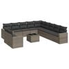 vidaXL Set de sof&aacute;s de jard&iacute;n 12 pzas con cojines rat&aacute;n sint&eacute;tico gris