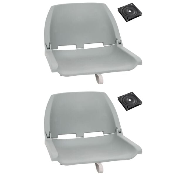vidaXL Set de asientos plegables para barco 4 uds gris