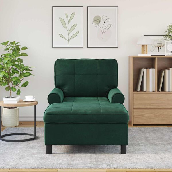 vidaXL Sill&oacute;n reclinable Verde oscuro 91 x 157 x 91 cm Terciopelo